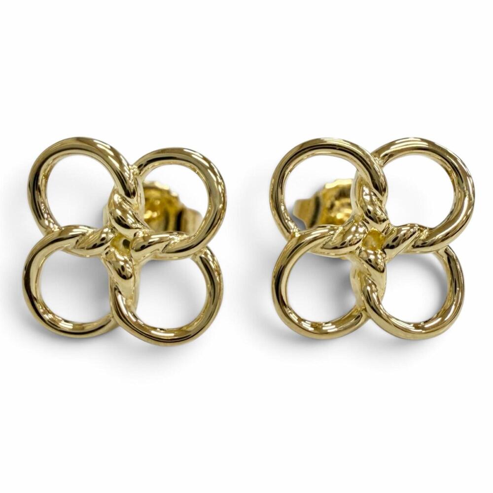 TIFFANY&Co. Tiffany Quadrofolio Earrings, Four-Leaf Clover Motif, Pair, Yello...